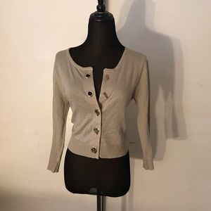 Calvin Klein gold cropped sweater/shrug -Small-